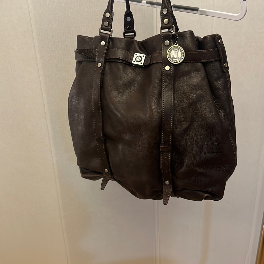 LANVIN leather shoulder bag with duster
